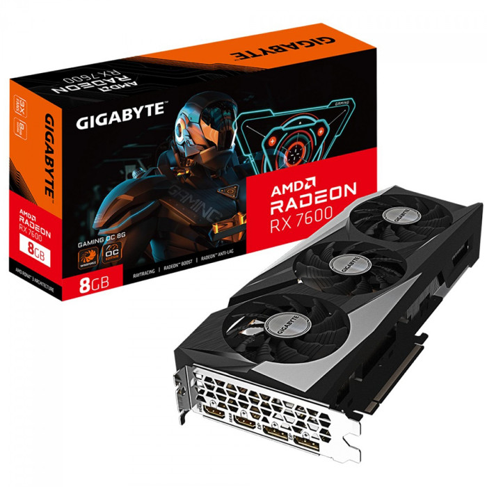 Placa de Vídeo Gigabyte Radeon RX 7600 Gaming OC 8G