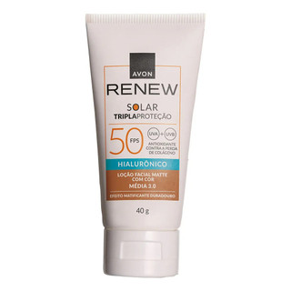 Protetor Solar Facial Avon Renew FPS50 Cor Media 3.0 40g