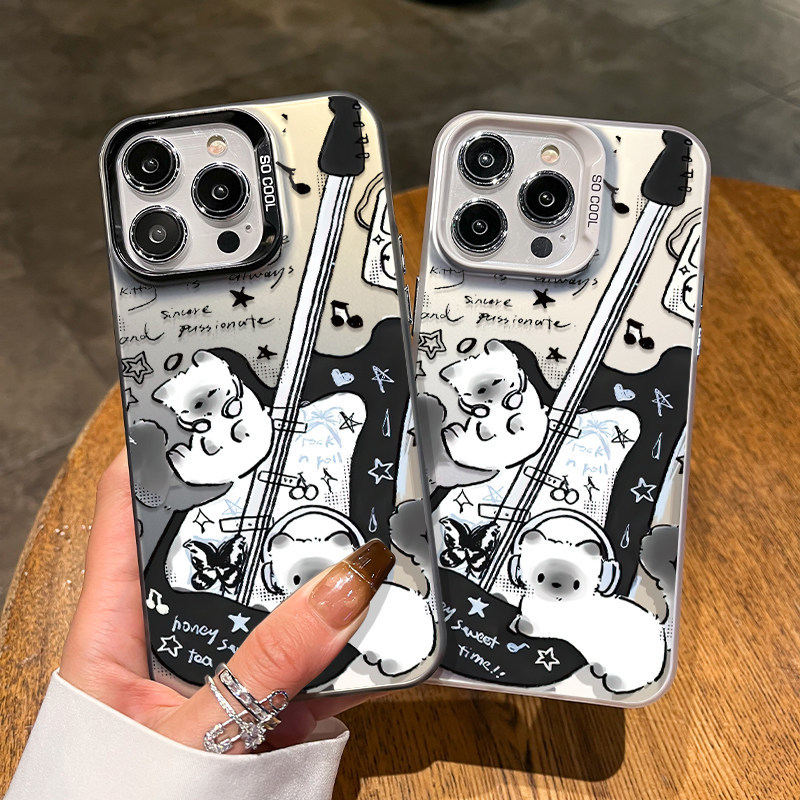 Capinha ursinhos guitarra grafite Samsung A07 A17 A15 A16 A54 A55 A34 A23 A35 S21 S22 S23 S24 FE ultra S25 