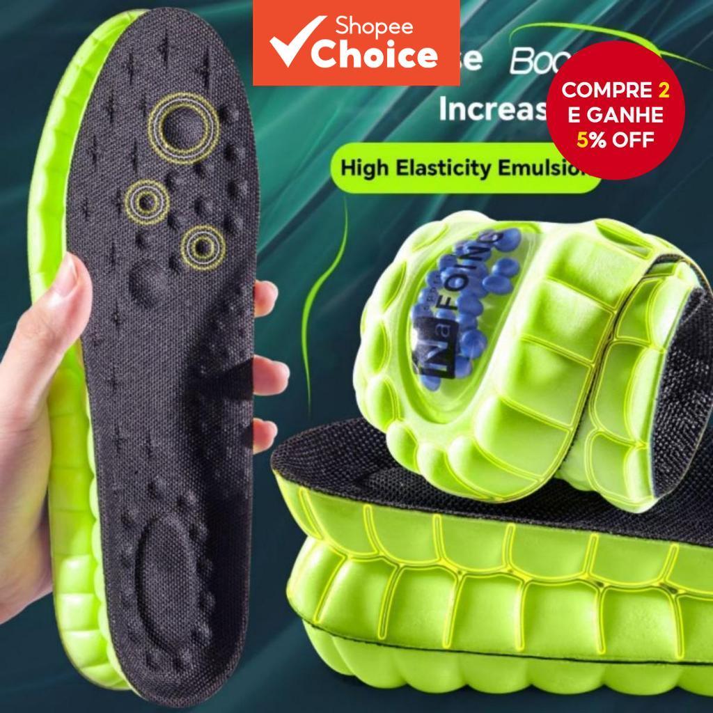 Palmilhas Spring 4D Cloud Sport – Almofada De Ar PU , Absorção , Suporte De Arco Para Corrida