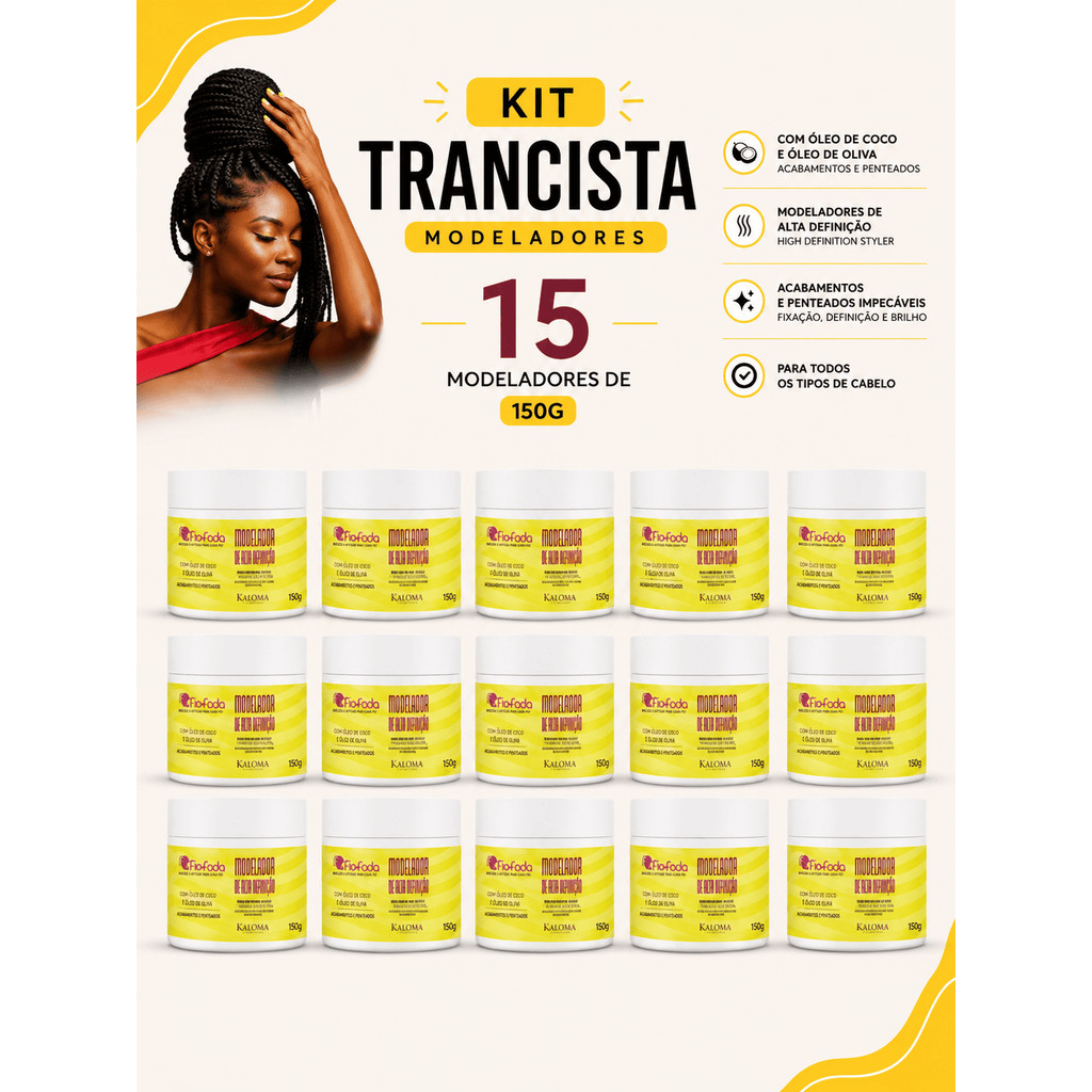 Combo 15 Pastas Modeladoras Fio de Fada 150g Tranças Penteados Fixação Brilho Anti Frizz