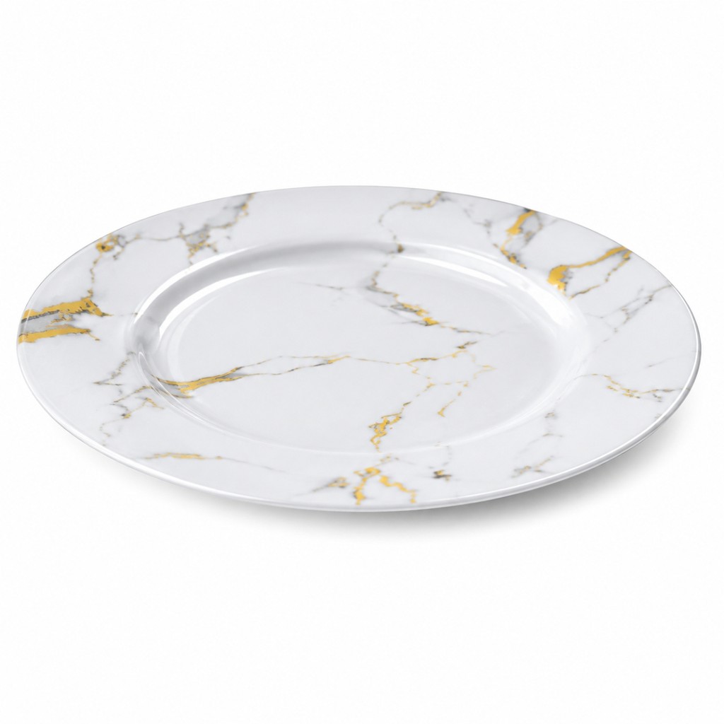 Kit 6 Pratos Buffet Melamina 25cm Marmorizado — imagem 2 de 2