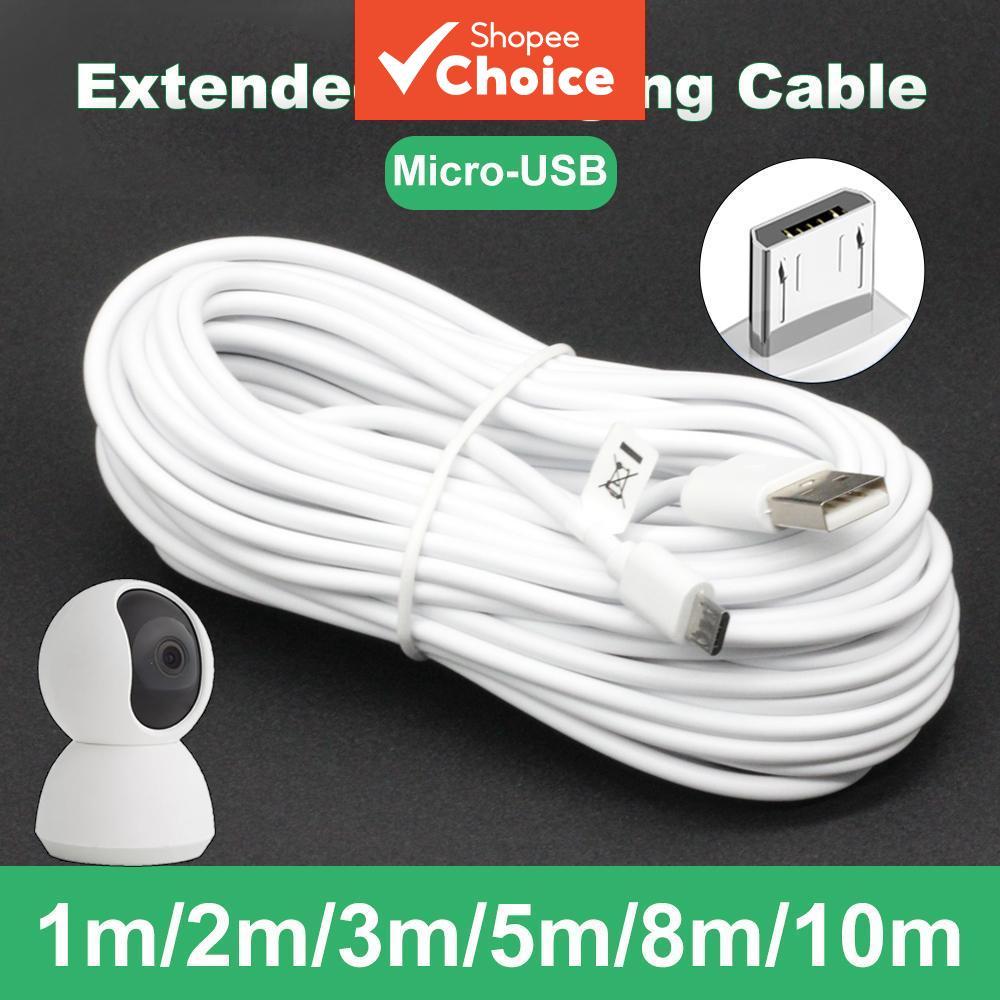 Cabo Micro USB Extra Longo De 1m-10m Para Carregamento De Fonte De Alimentação Câmera IP DVR