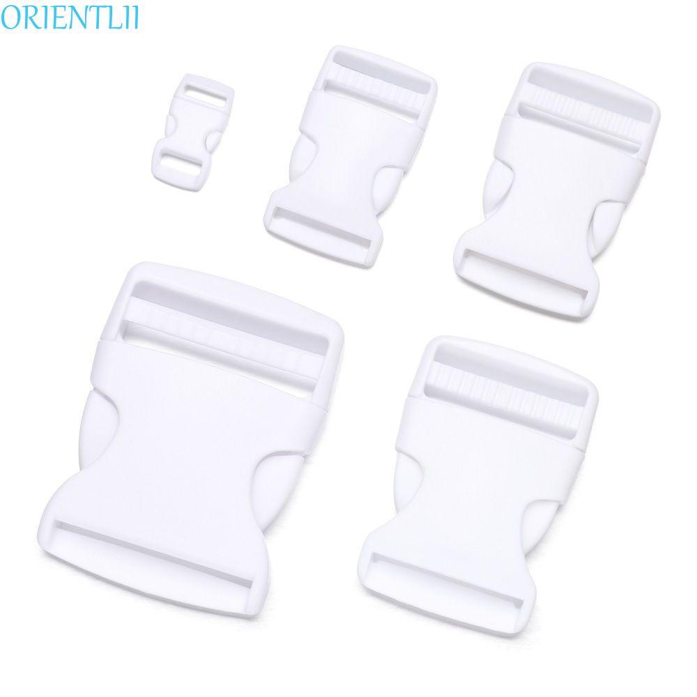ORIENTLII 2/5/10/20/30pcs Fivela Curva Hardware Duplo Plástico Branco Ajustável Paracord Pulseira Bloqueio