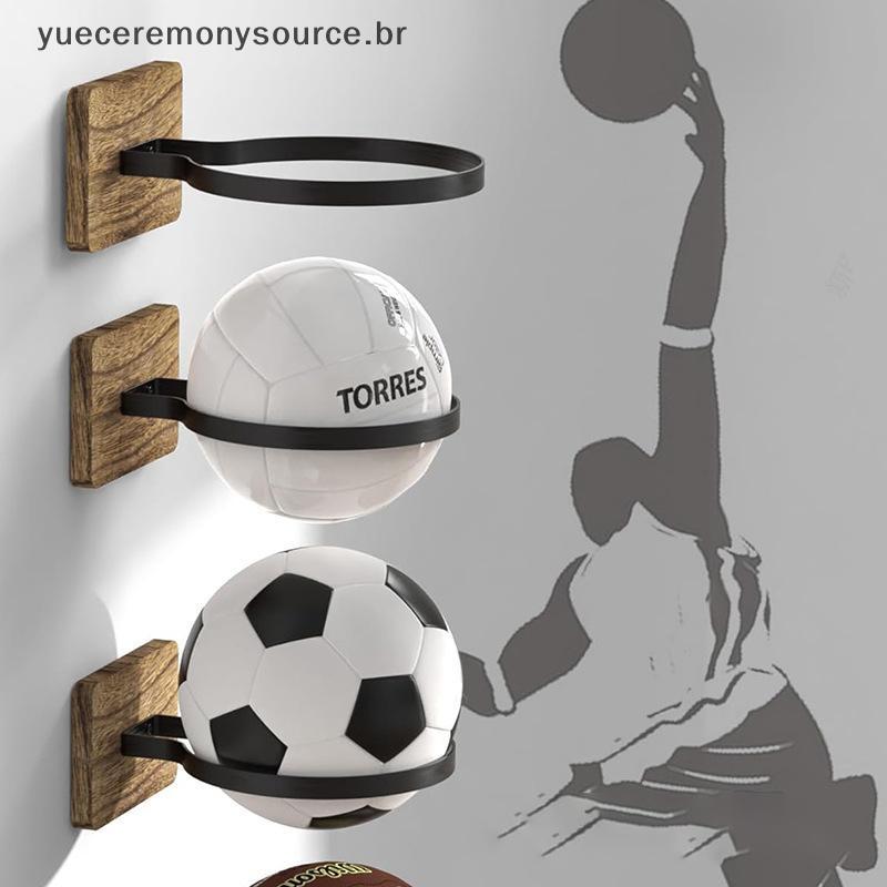 # yuece Armazenamento De Bola De Montagem Em Parede Ra-Organizador De Suporte Madeira E Metal Para Basquete , Futebol | 