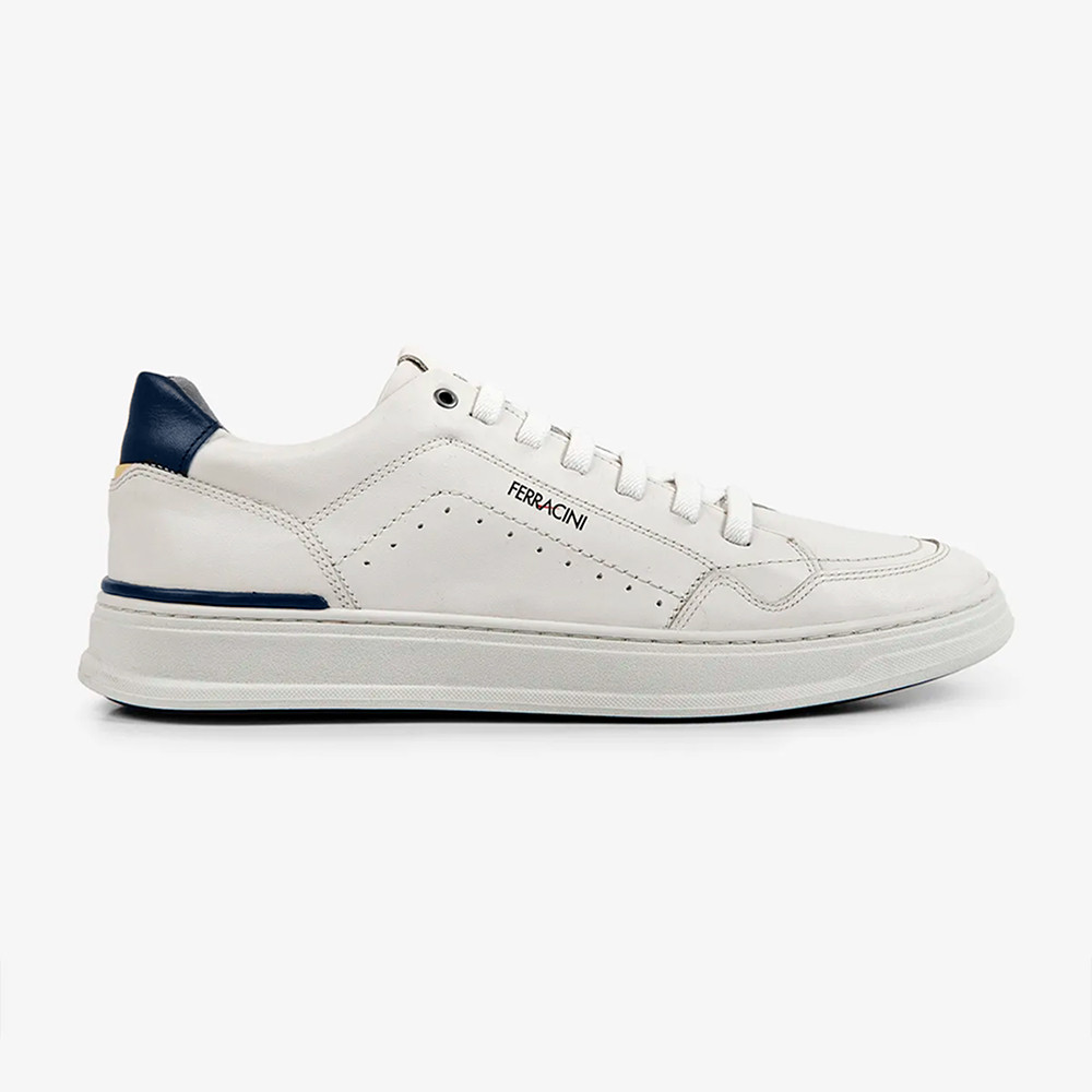 Sapatênis de Couro Ferracini Gold Fr 2071A Branco Masculino