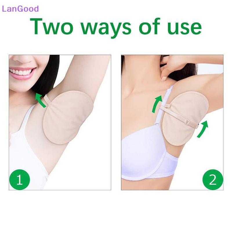 LanGood Axilas Almofadas De Suor Lavável Axila Absorvente Guardas Vestido Transpiração Escudo Ombro Desodorante Almofada