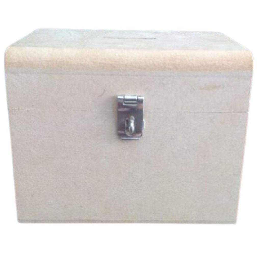 Baú em MDF Chanfrado Cofre com Fecho 5,5x12x12cm
