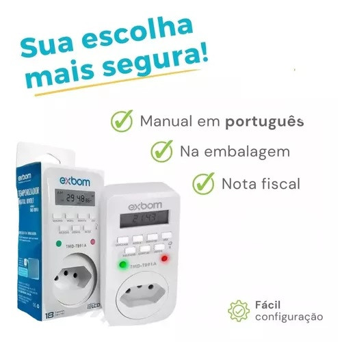 Timer Digital Temporizador Bivolt Programavel Automatico em Oferta na Shopee