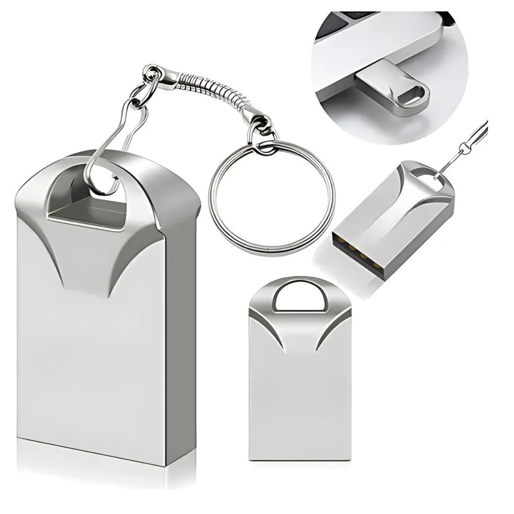 1 OU 2 Mini Pendrive Usb Chaveiro 16GB 32GB 64GB De Armazenamento RESISTENTE metal