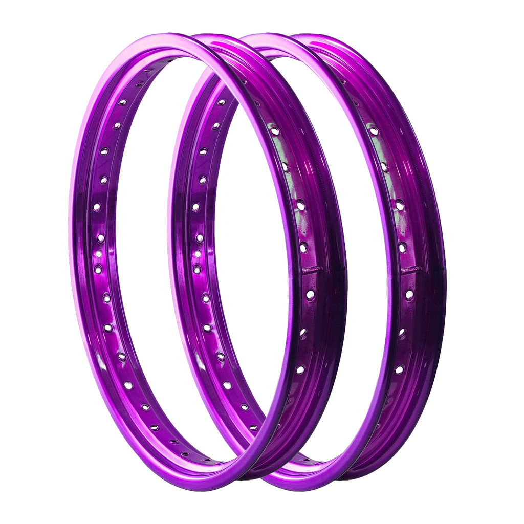 Par Aros em Alumínio Viper Vpr 17x140 e 17x140 Mobilete Monark Crypton Lilás Violeta Roxo