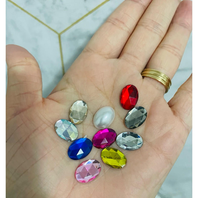 chaton pedrinha strass  oval para TAG 10x14 - 100 ou 200 peças