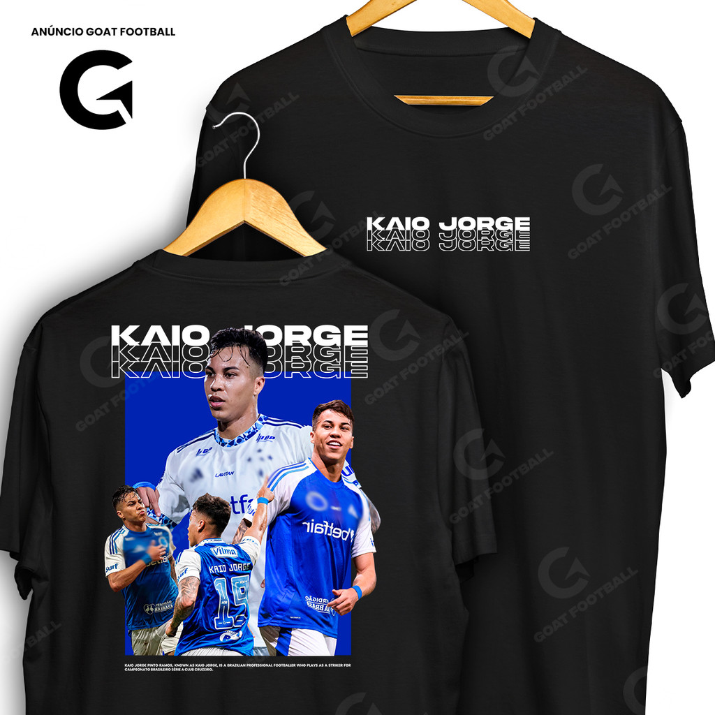 Camiseta Kaio Jorge Frente e Verso Streetwear Blusa Camisa Futebol 100% Algodão