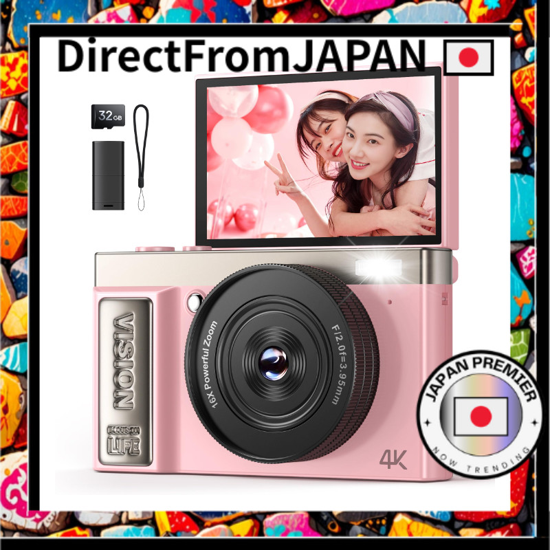 【a Melhor Câmera de Todos Os tempos!】Câmera Digital AEKOMi Filmagem em 4K 64mp Flip Câmera Digital Compacta Autofoco Af