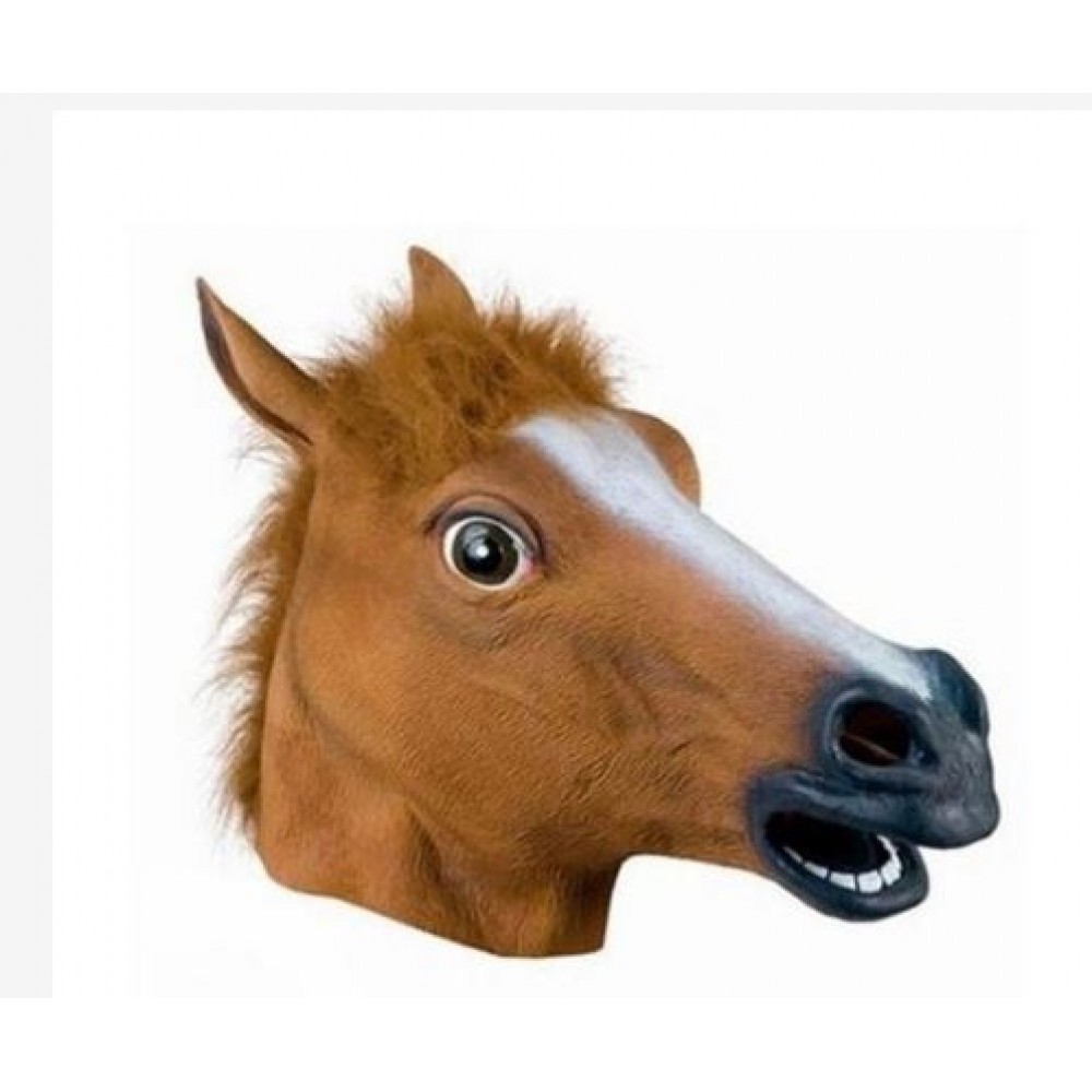 Máscara Látex Cavalo Marrom Inteira Importada