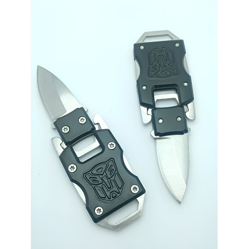 2 Mini Canivete Chaveiro Faca d Bolso Portátil EDC Presente Criativo Camping Pesca Inox Transformers