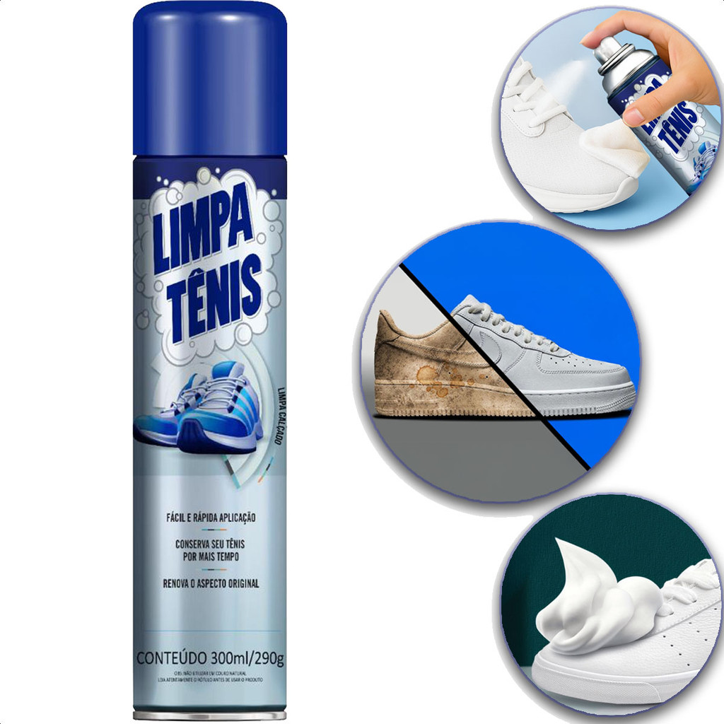 Limpa Tênis Premium Espuma Mágica Limpeza Profunda a Seco Tira Encardido - Petroplus