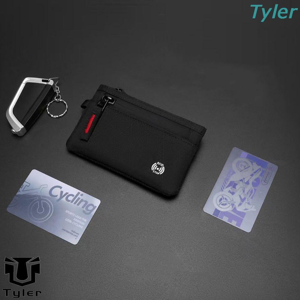 Carteira Masculina TYLER , Mosquetão Multifuncional Porta Cartão De Crédito RFID , Bolsa De Moedas De Nylon Antirroubo C