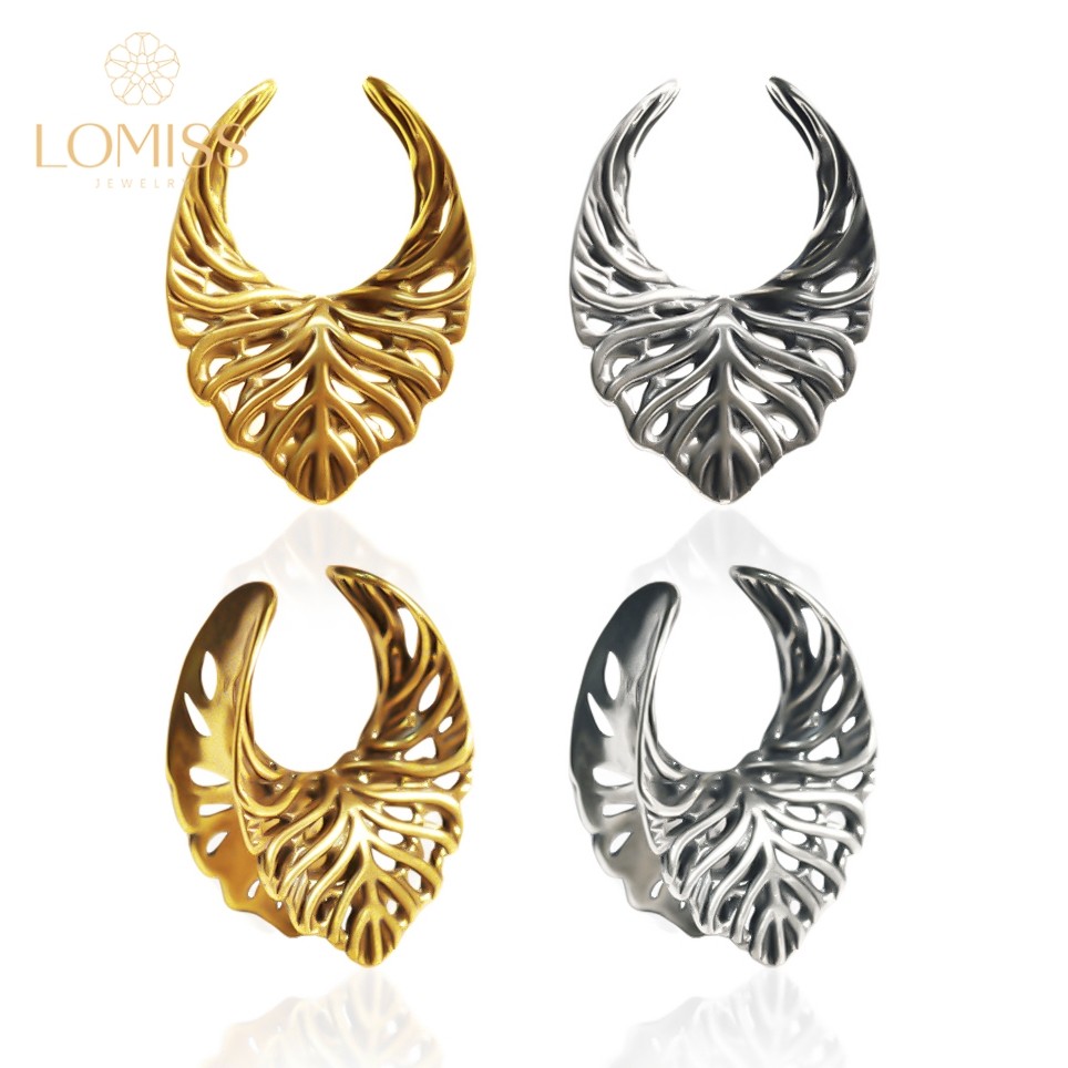 Alargador de Orelha Personalizado Aço Cirúrgico / Cobre Folha Modelo De Encaixe em Oferta na Shopee