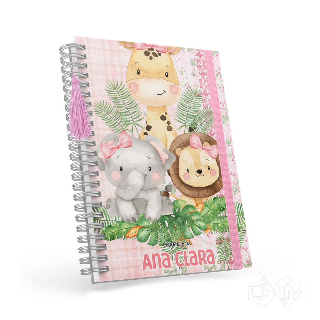 Caderneta de Vacina/Saúde Completa Personalizada com Nome - Feminina - Tema Safari 19 - DXM em Oferta na Shopee