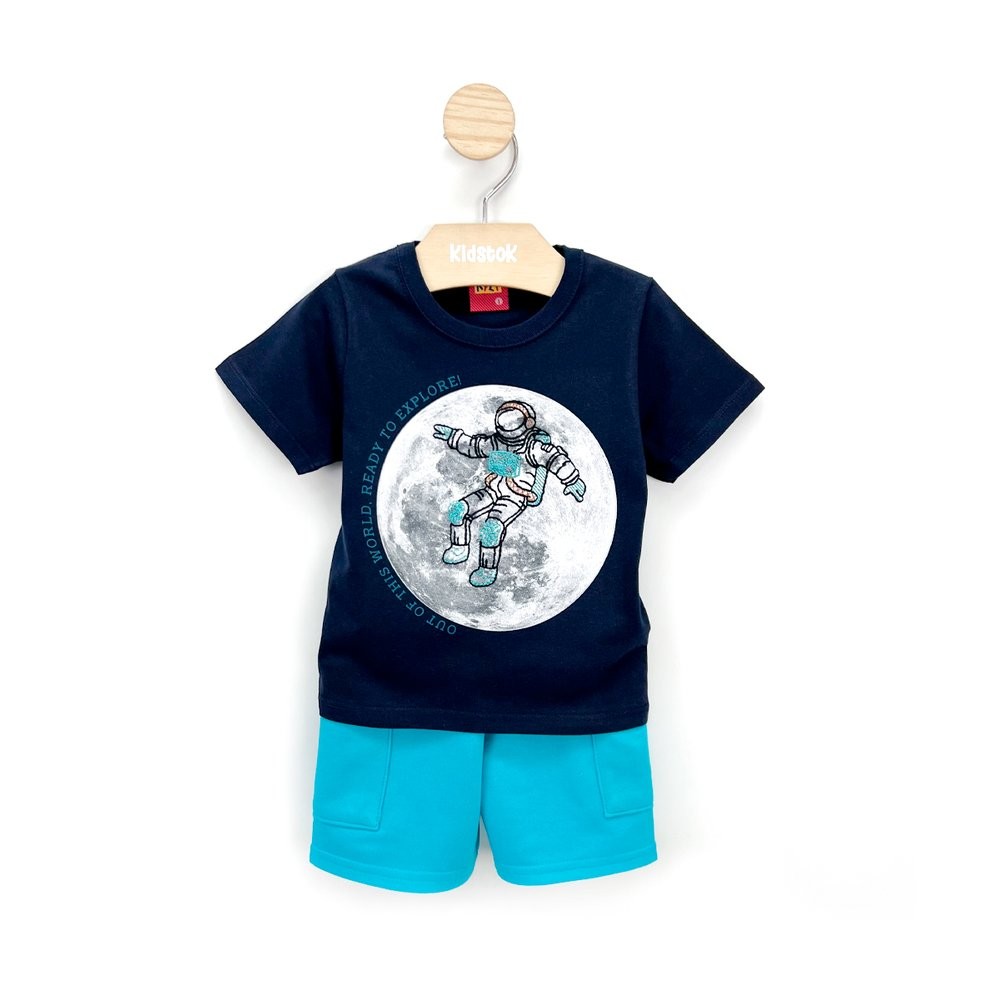 Conjunto Menino Camiseta e Bermuda Moletinho Astronauta - Kyly