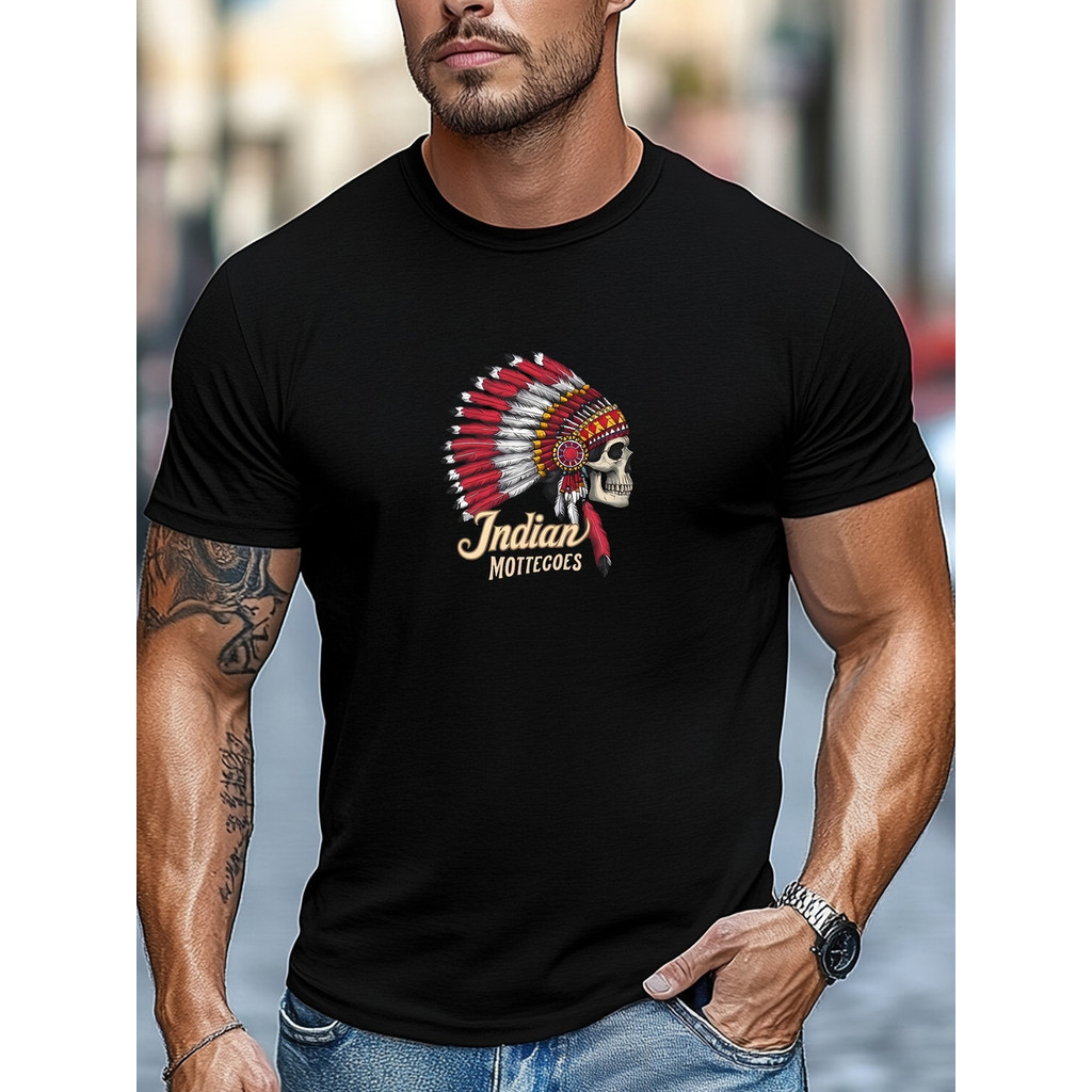 Camiseta Masculina Caveira Indio Apache 100% Algodao Premium