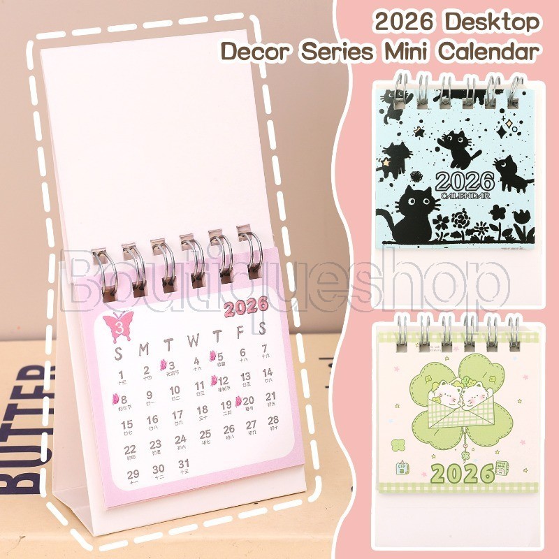 [Feliz Ano Novo] Calendário Pequeno De Mesa De 24 Anos-Papelaria Escolar De Escritório-Livro De Da Série Borboleta-Cader