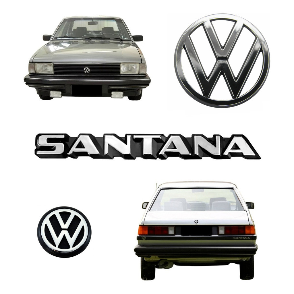 Emblema Santana + Vw Da Grade E Mala - 1984 À 1986
