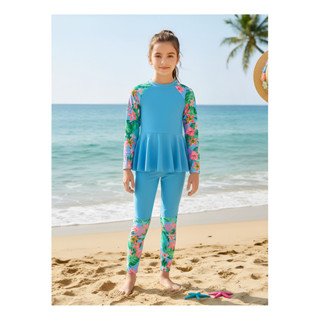 Roupa de Banho Praia Blusa Longa Calça Proteção Uv50+ Tam 10-16 Juvenil Surfista Premium em Oferta na Shopee