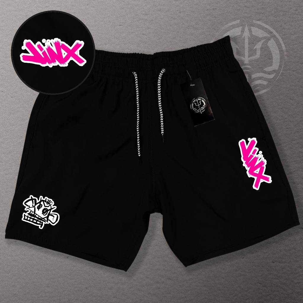 Bermuda Esportiva de Elastano Masculina - Jinx 01 - Academia Corrida Skate Basquete Otaku