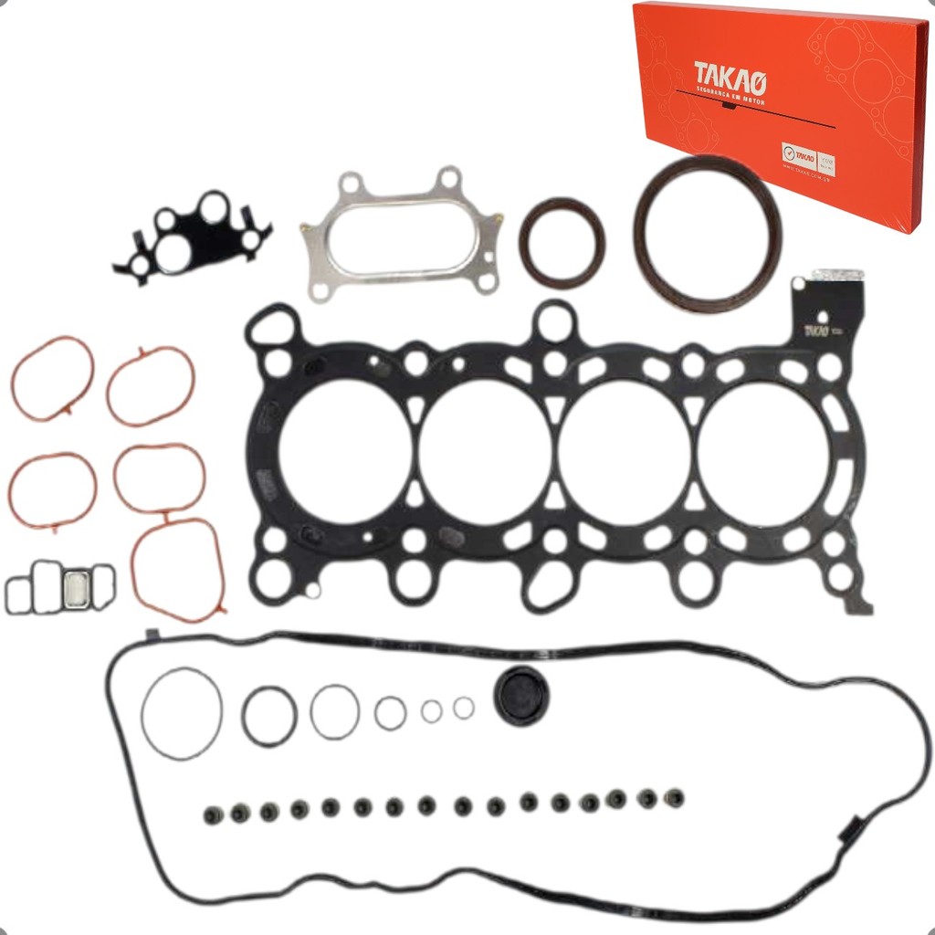 Jogo Juntas Motor Metal Completo Takao Honda New Civic Crv Hrv Accord 1.8 2.0 16v R18 R20 2006 a 2021