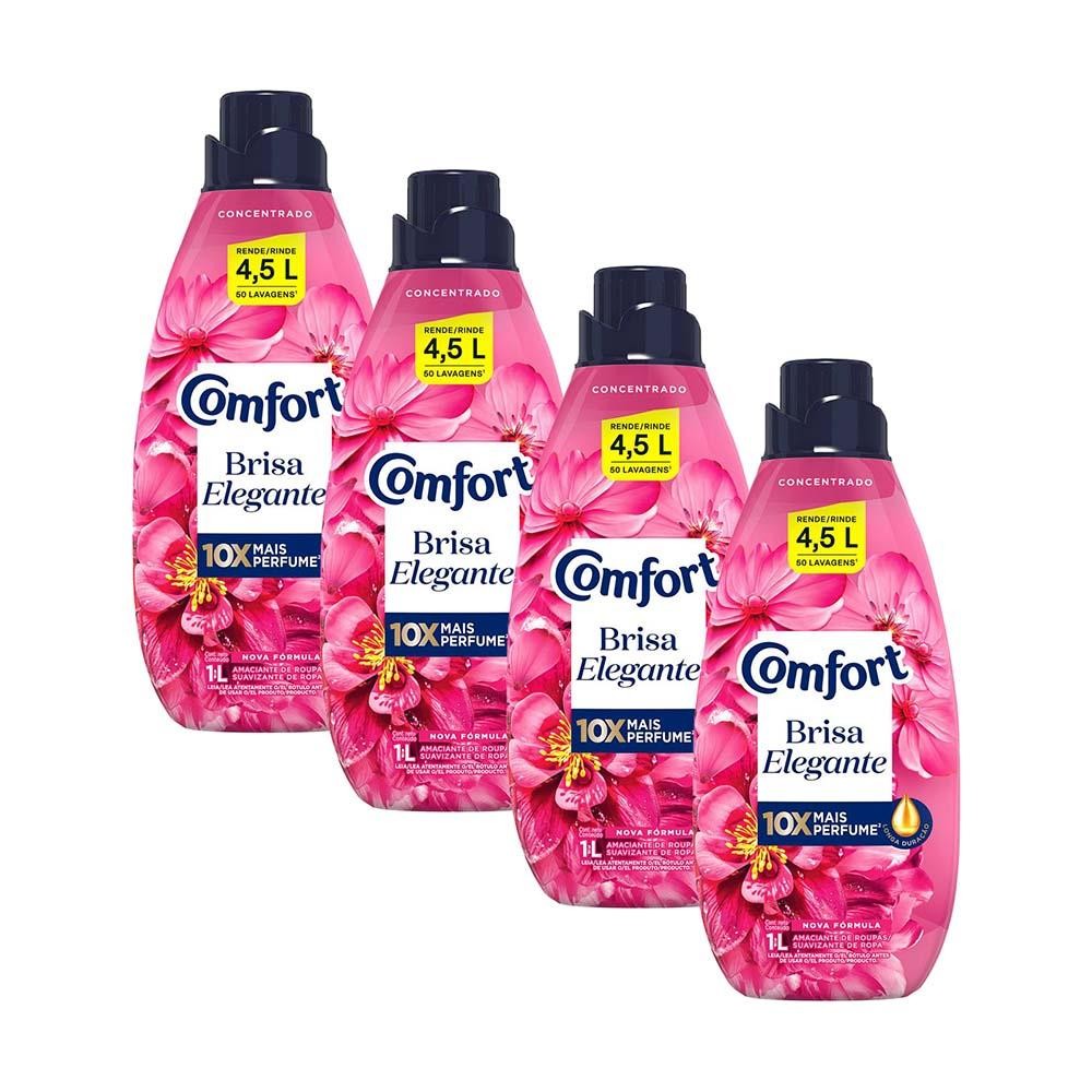 Kit 4 Amaciantes Concentrados Comfort Brisa Elegante 1L em Oferta na Shopee