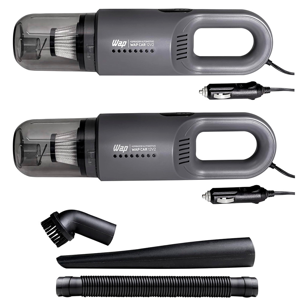 Kit 2x Aspirador Portátil Wap Car Potente 180W Com Reservatório 420ml Bicos Extras Cabo 3,7metros 12v - WAP em Oferta na Shopee