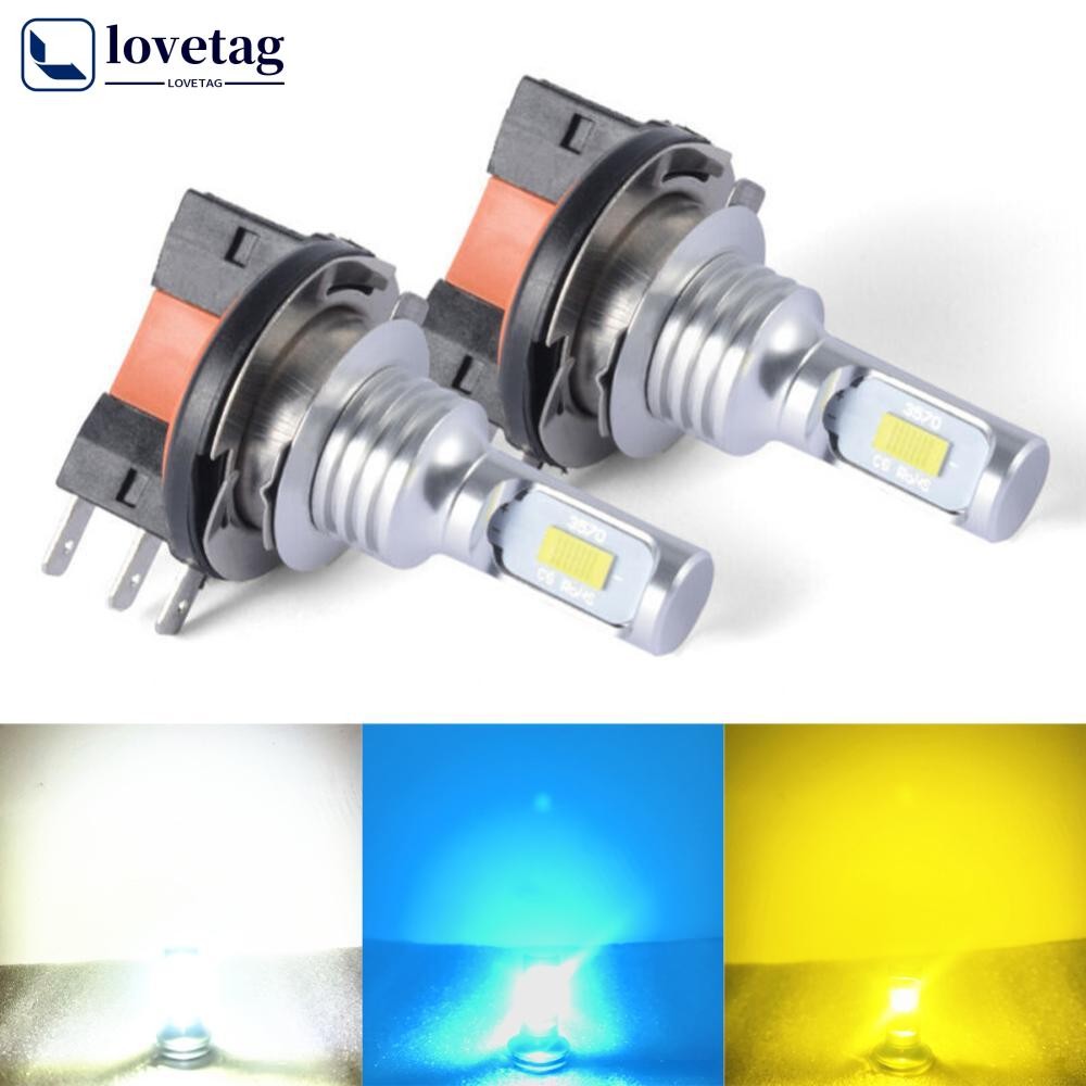 LOVETAG 1 Par Carro H15 Lâmpada LED Farol De Nevoeiro Alto Feixe Dia Condução Luz Circulação 12V 6000K 3570 CSP Branco A em Oferta na Shopee