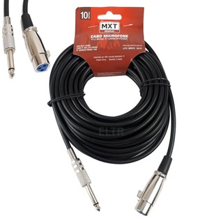 Cabo De Microfone P10 Mono Para Xlr Canon Fêmea - Disponível 5 e 10 Metros