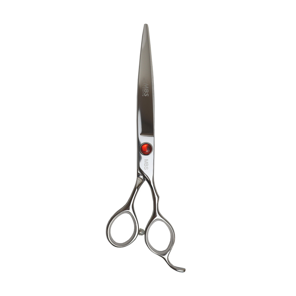 Tesoura Reta Profissional Pet Banho e Tosa MBS Pro Grooming Fio a Laser 7" Polegadas