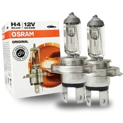 Kit 2 Lâmpadas Osram H4 Halógenas 60/55W 12V Originais Farol Automotivo Luz Branca Amarela