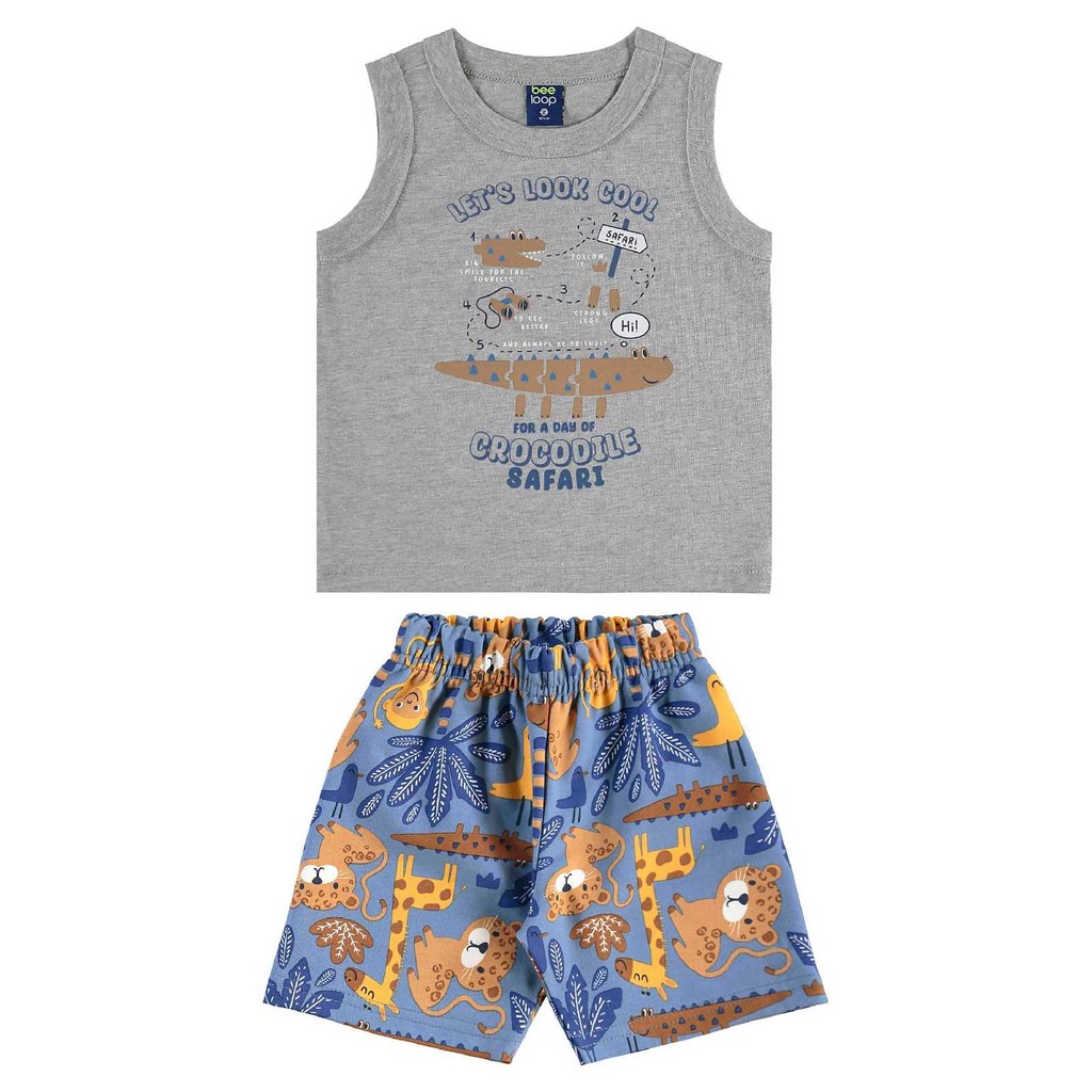 Conjunto com Regata e Bermuda Bee Loop