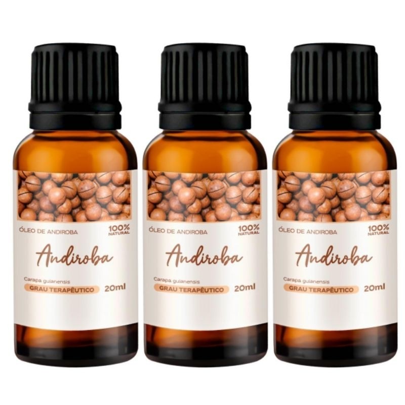 kit de óleo ANDIROBA  1,2,3 Unidades 20ml 100% natural M////