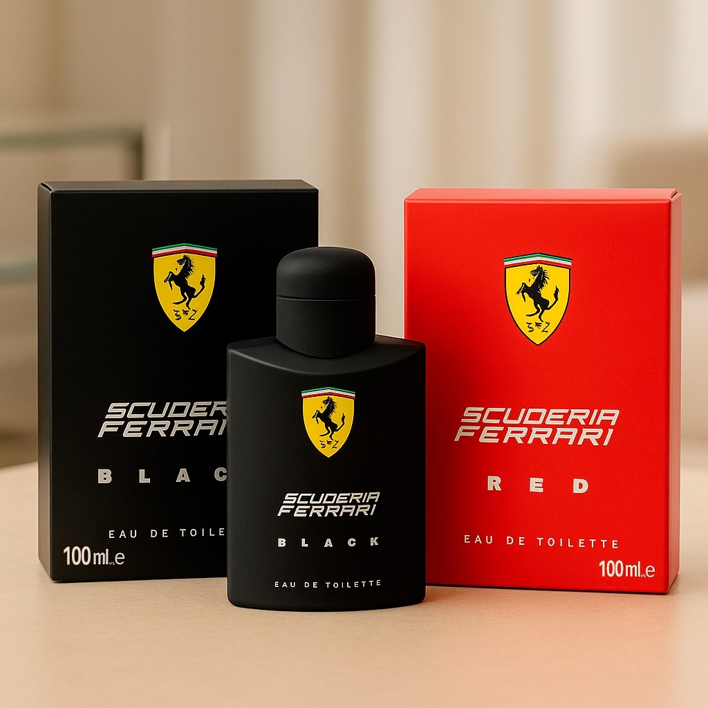 Kit até 2 Perfumes Ferrari Black e Ferrari Red Masculino 100ml  EDT Importado Longa Duração