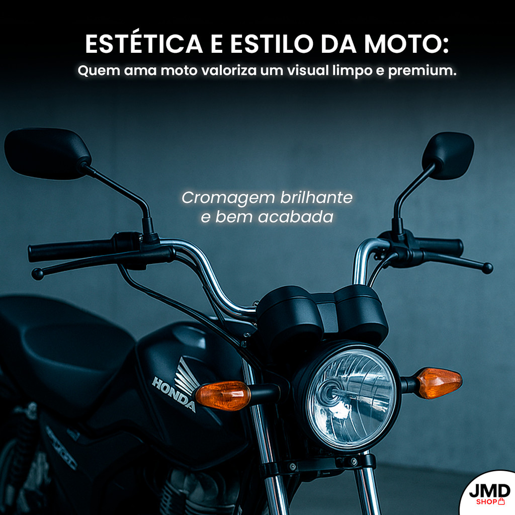 Guidão Com Suporte Peso Cg 160 2016/2022 Titan Fan Start Cargo Pezinho Resistente