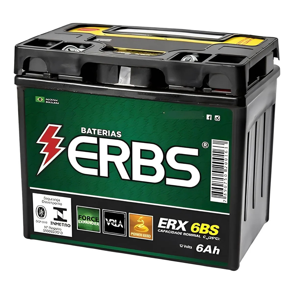 BATERIA ERBS ERX 6BS (YTZ6LS) 12V SELADA TITAN 150 MIX 09 E / D / BROS 150 5 AMPERES em Oferta na Shopee