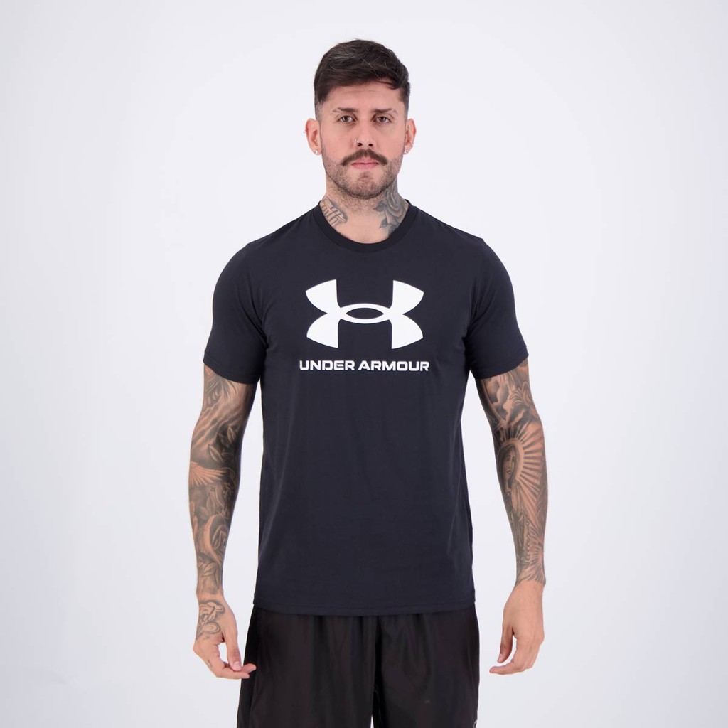 Camiseta Under Armour Logo Update SS Preta em Oferta na Shopee