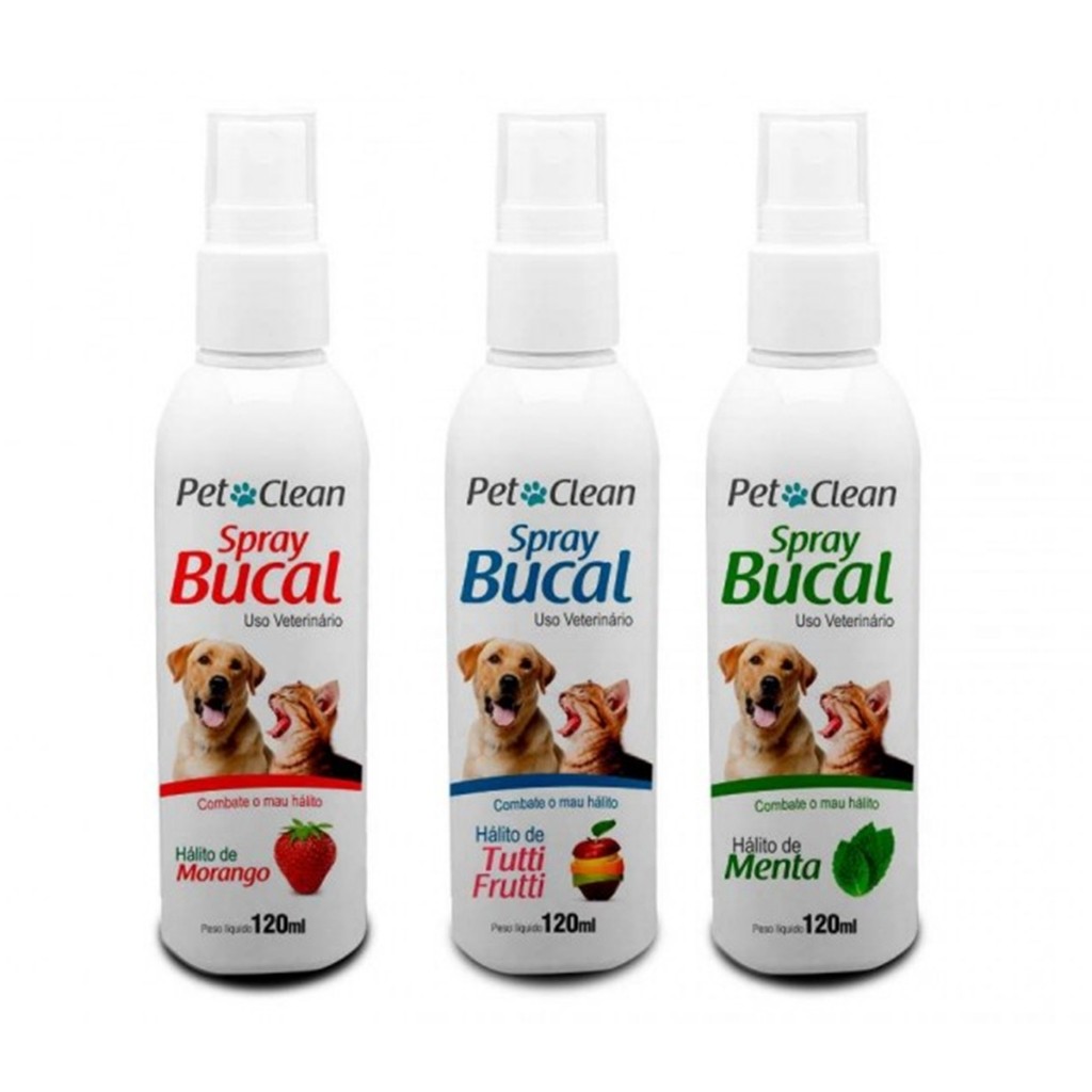 Spray Bucal PetClean 120ml Hálito Fresco Cachorro Gato Cães Pet