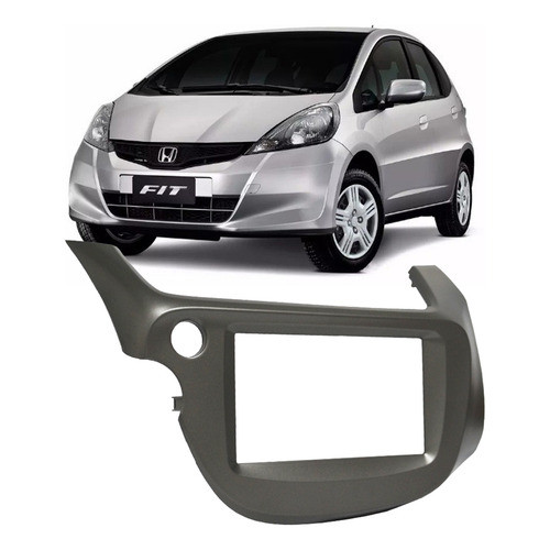 Imagem Moldura 2din Mp5 7pol Honda Fit 2008 2009 2010 2011 A 2014