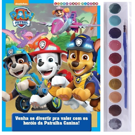 Livro Patrulha Canina Livro para Pintar com Aquarela - Livros Sorocaba