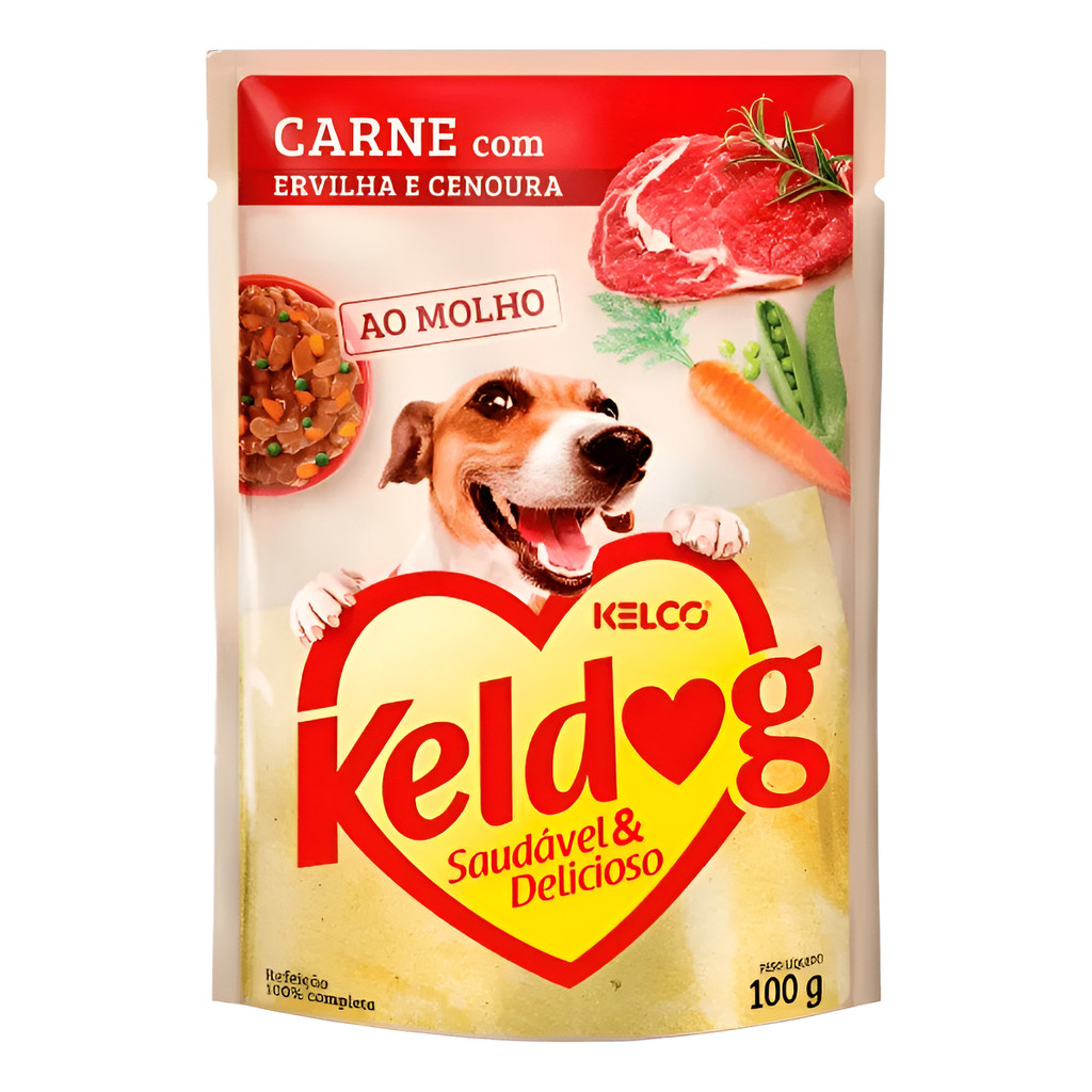 Kit Com 20 Saches Carne, Cenoura E Ervilha Caes