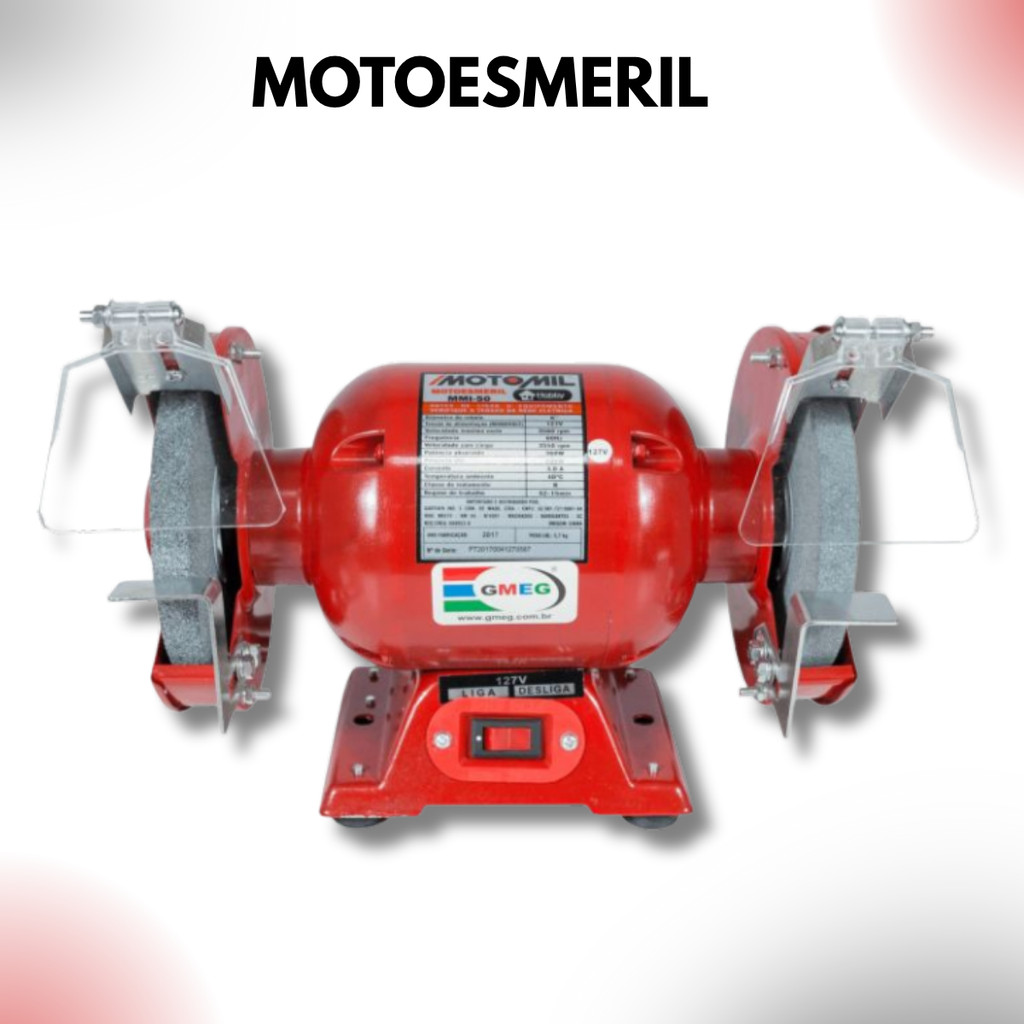 Motoesmeril De Bancada MMi-50 360W 6 Polegadas 127V Motomil