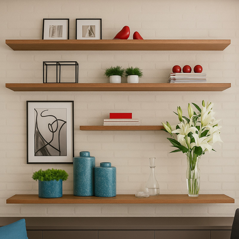 Kit 3 Prateleira Mdf 120x20 Com Suporte Invisível Na Cor Freijó em Oferta na Shopee