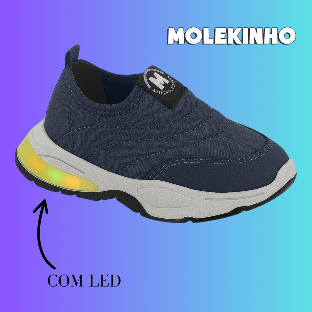Tênis Infantil Molekinho Original com LED Pisca Pisca 2645.200